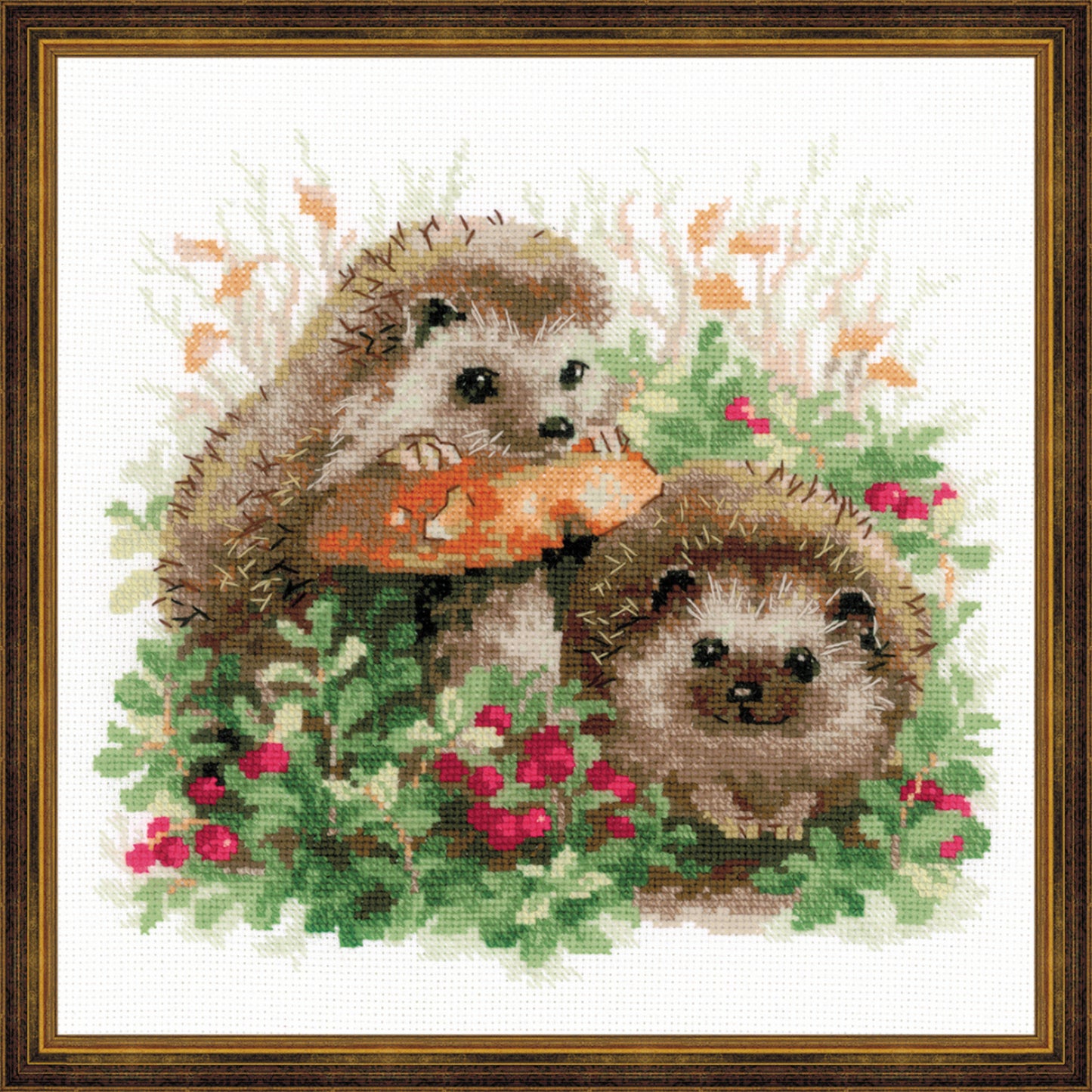 Hedgehogs in Lingonberries - Cross Stitch Kit