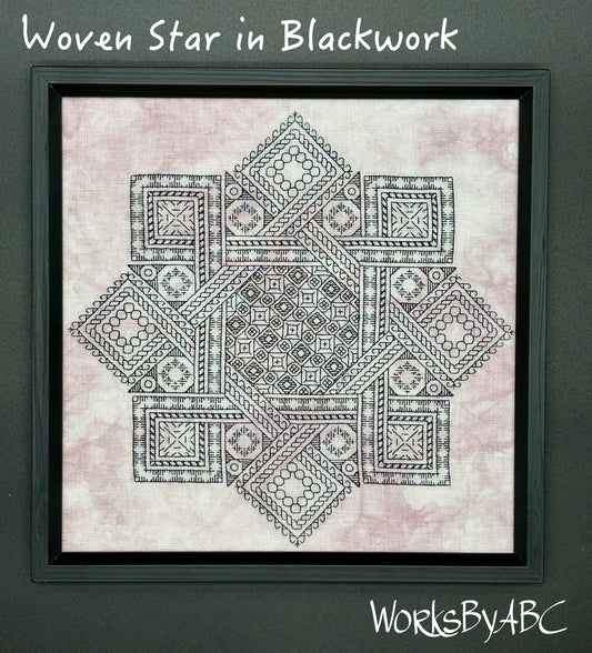 Woven star in Blackwork